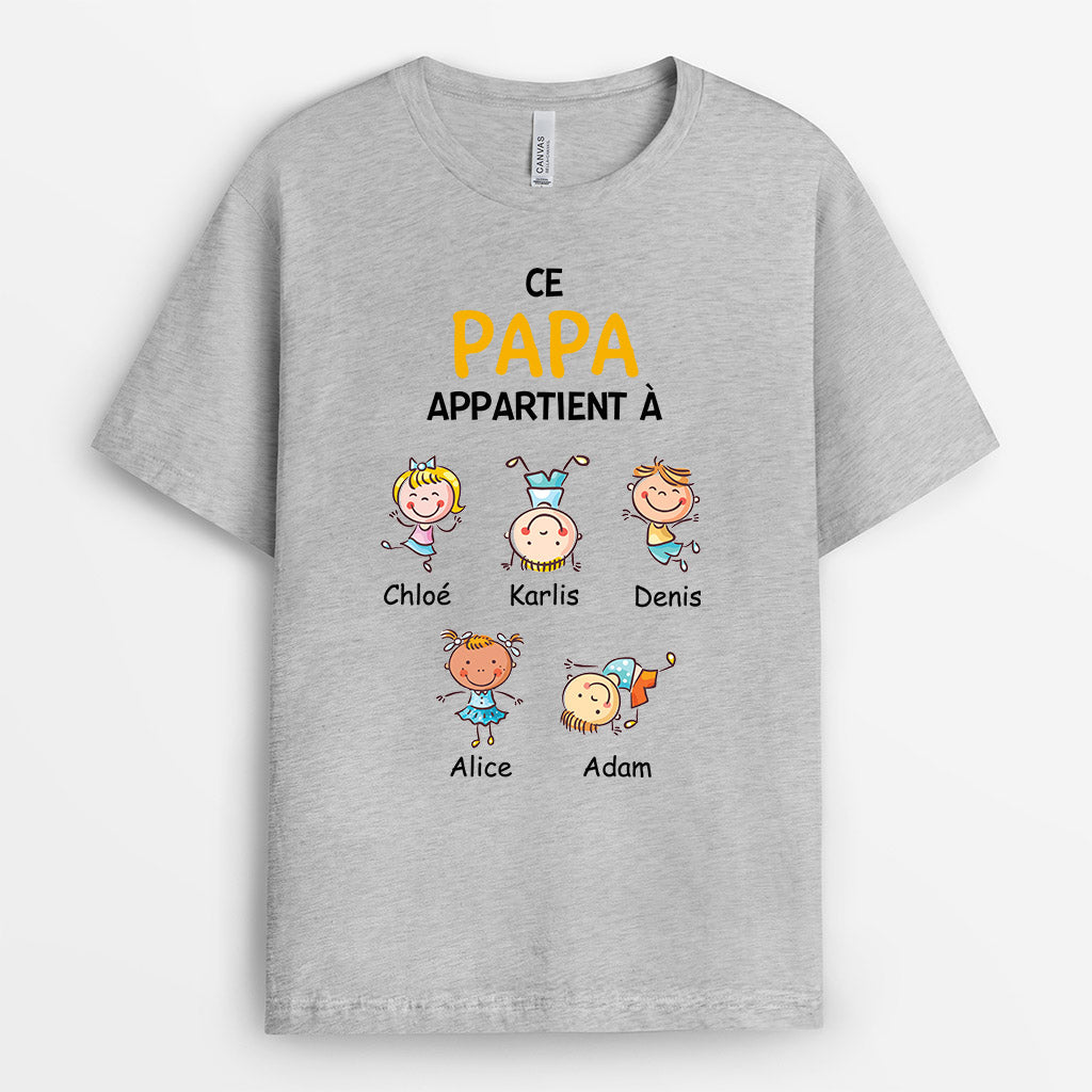 0741Afr1 Cadeau Personnalise T shirt Papa Papi