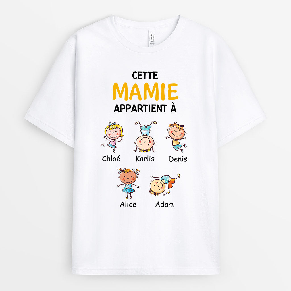 Cette Mamie Appartient À - Cadeau Personnalisé | T-shirt pour Mamie Maman