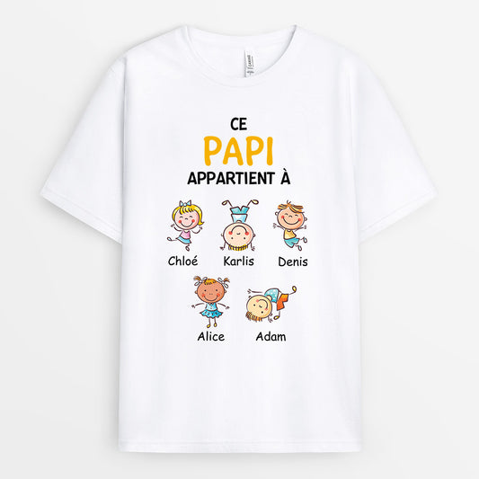 0741Afr2 Cadeau Personnalise T shirt Papa Papi