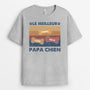 0745Afr1 Cadeau Personnalise T shirt Le Meilleur Papa Chien Amoureux des Chiens