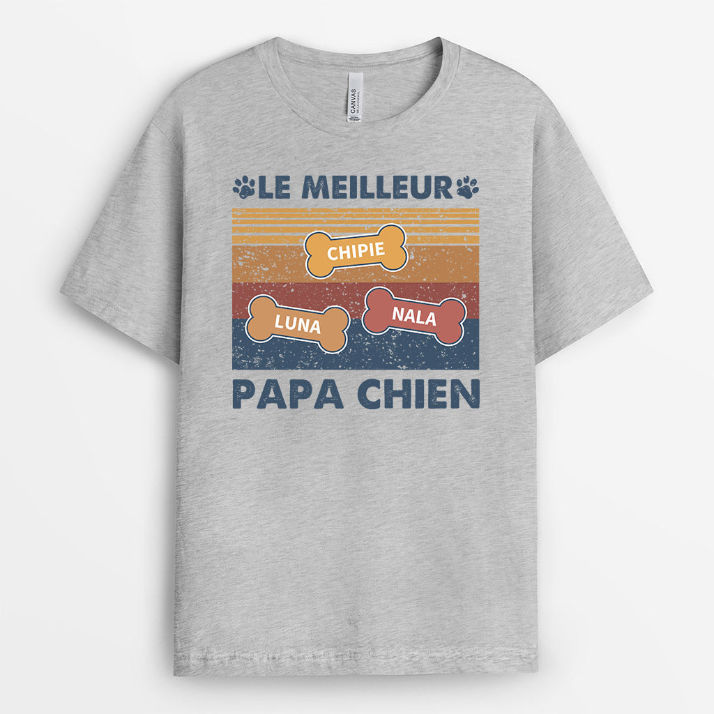 Le Meilleur Papa Chien - Cadeau Personnalisé | T-shirt pour Amoureux des Chiens
