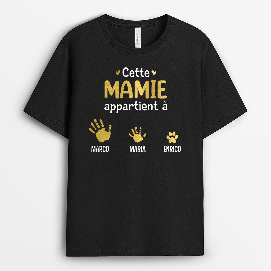 0748AFR1 Cadeau Personnalise T shirt Mamie Maman