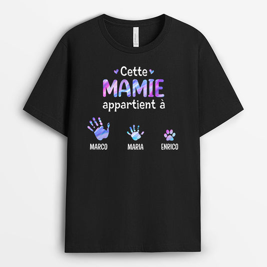 0748AFR2 Cadeau Personnalise T shirt Mamie Maman