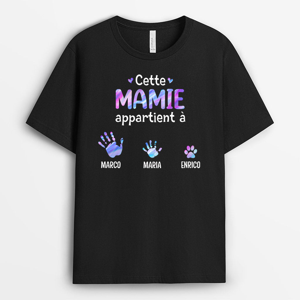 Cette Mamie Appartient À - Cadeau Personnalisé | T-shirt pour Mamie Maman