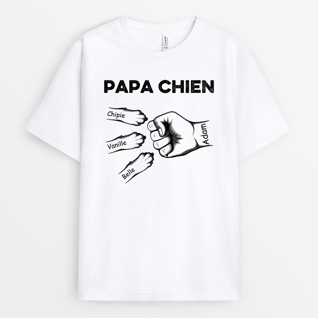 0749A290CFR1 CadeauPersonnaliseT shirtPapaChienAmoureuxdesChiens