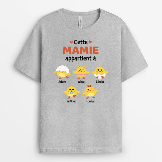 0750AFR2 Cadeau Personnalise T shirt Enfants Mamie Maman
