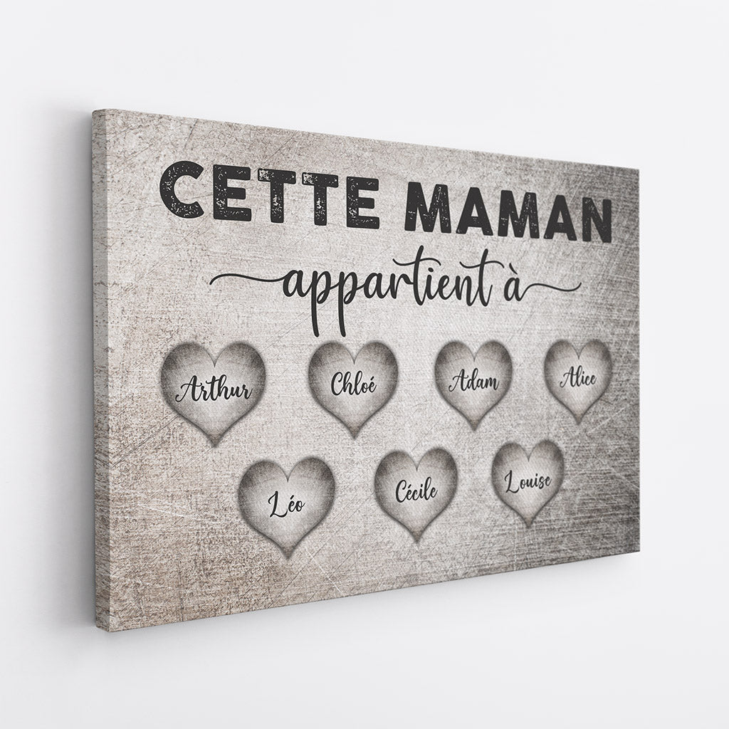 0751Cfr2 Cadeau Personnalise Toile Mamie Maman