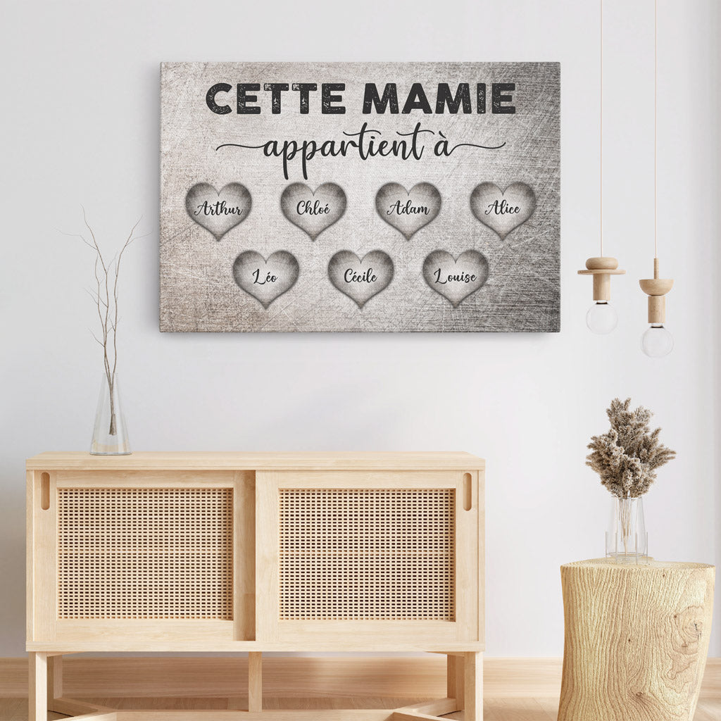 0751Cfr3 Cadeau Personnalise Toile Mamie Maman