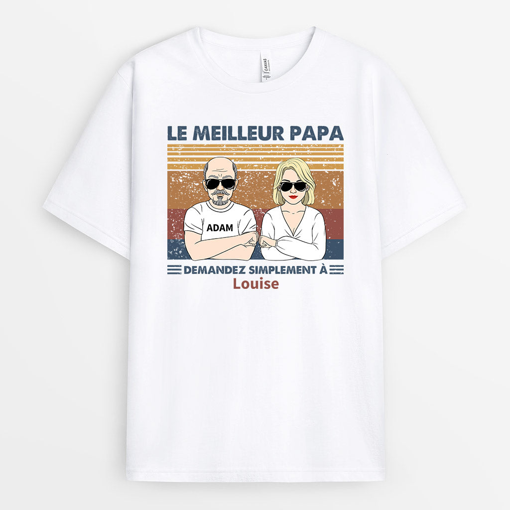 0757Afr1 Cadeau Personnalise T shirt Meilleur Papa Papi