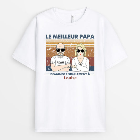 0757Afr1 Cadeau Personnalise T shirt Meilleur Papa Papi