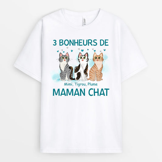 0758A290DFR1 CadeauPersonnaliseT shirtLesBonheursAmoureuxdesChats