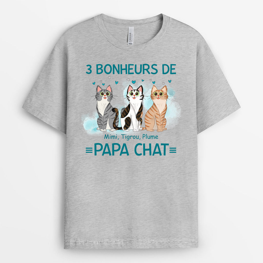 0758A290DFR2 CadeauPersonnaliseT shirtLesBonheursAmoureuxdesChats