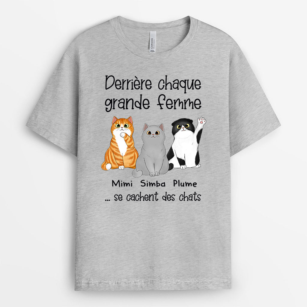 0763AFR1 Cadeau Personnalise T shirt Chat Amoureux des Chats