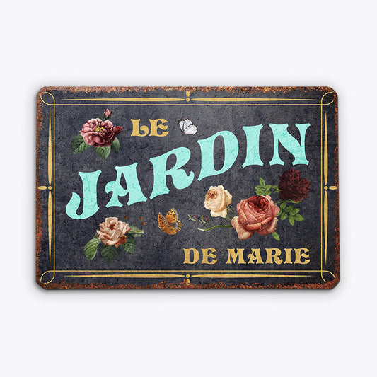 0767Efr1 Cadeau Personnalise Plaque Jardin Maman Mamie