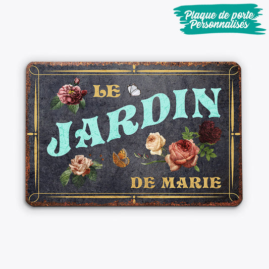 0767Efr2 Cadeau Personnalise Plaque Jardin Maman Mamie