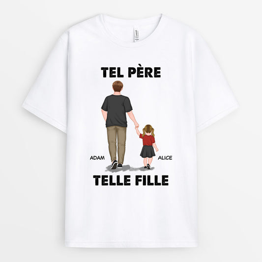 0770AFR1 Cadeau Personnalise T shirt Papa Fille Papa Papi