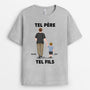 0770AFR2 Cadeau Personnalise T shirt Papa Fille Papa Papi