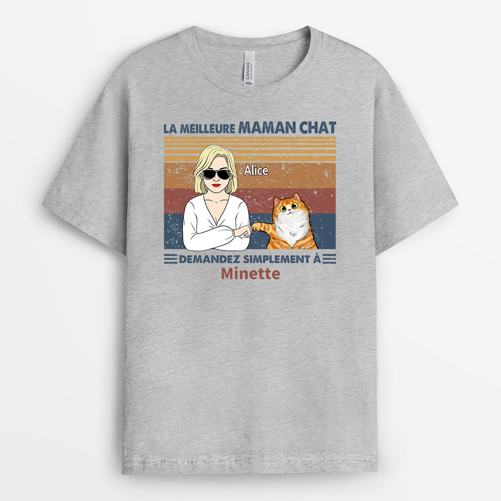 La Meilleure Maman Chat - Cadeau Personnalisé | T-shirt pour Amoureux des chats