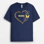 0777AFR1 Cadeau Personnalise T shirt Coeur Maman Mamie