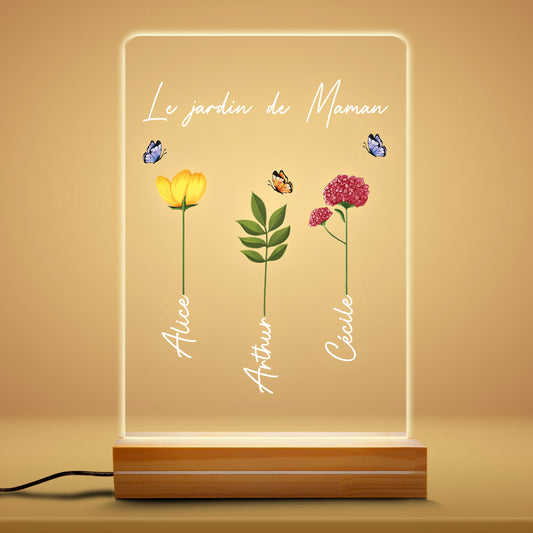0784LFR1 Cadeau Personnalise Veilleuse LED 3D Jardin Mamie Maman