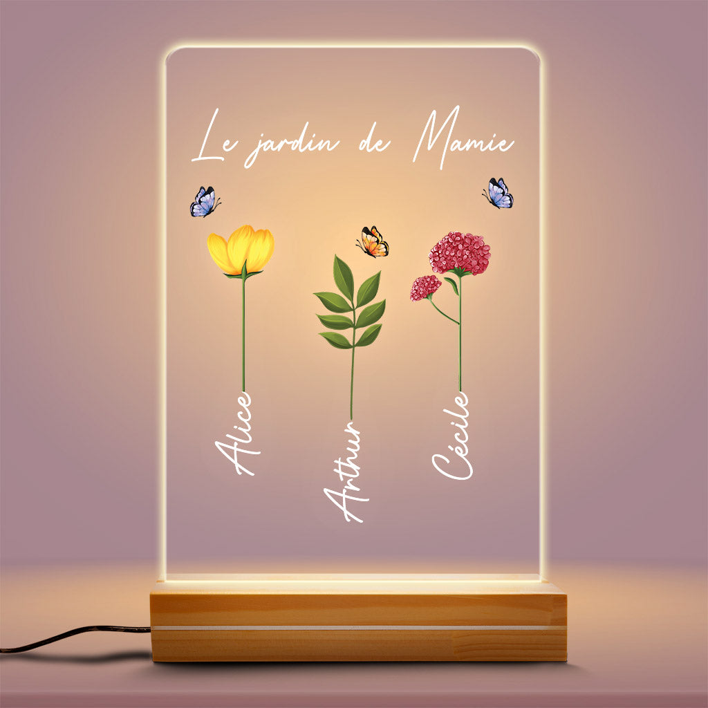 0784LFR2 Cadeau Personnalise Veilleuse LED 3D Jardin Mamie Maman