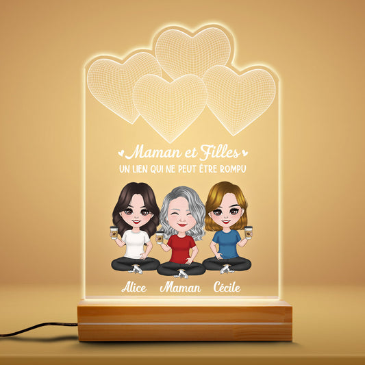 0785LFR2 Cadeau Personnalise Lampe LED 3D Bande Mamie Maman