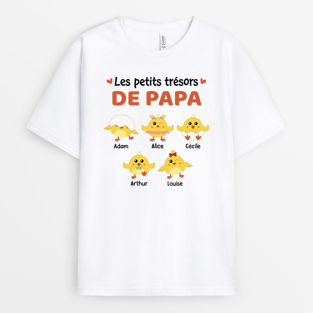0787AFR1 Cadeau Personnalise T shirt Enfants Papi Papa