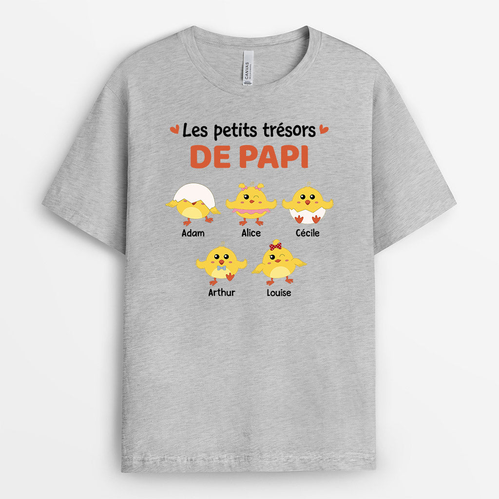 Les Petits Trésors de Papi Papa - Cadeau Personnalisé | T-shirt pour Papa Papi