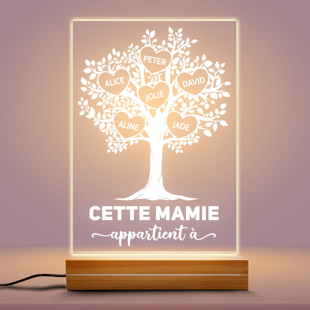 0788LFR2 Cadeau Personnalise Lampe LED 3D Mamie Maman