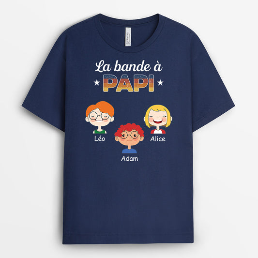 0793AFR2 Cadeau Personnalise T shirt Bande Papa Papi