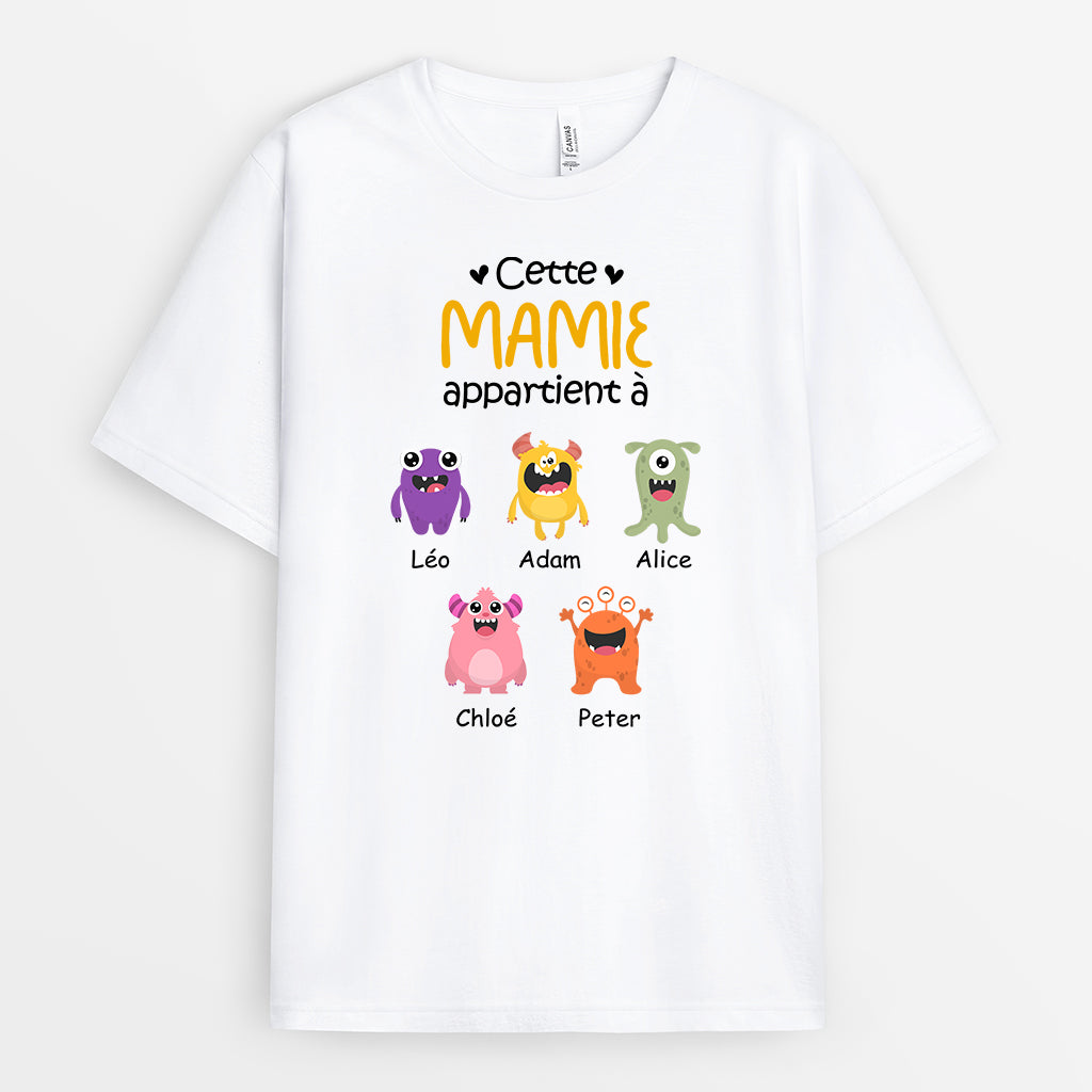 Cette Mamie Appartient À - Cadeau Personnalisé | T-shirt pour Mamie Maman