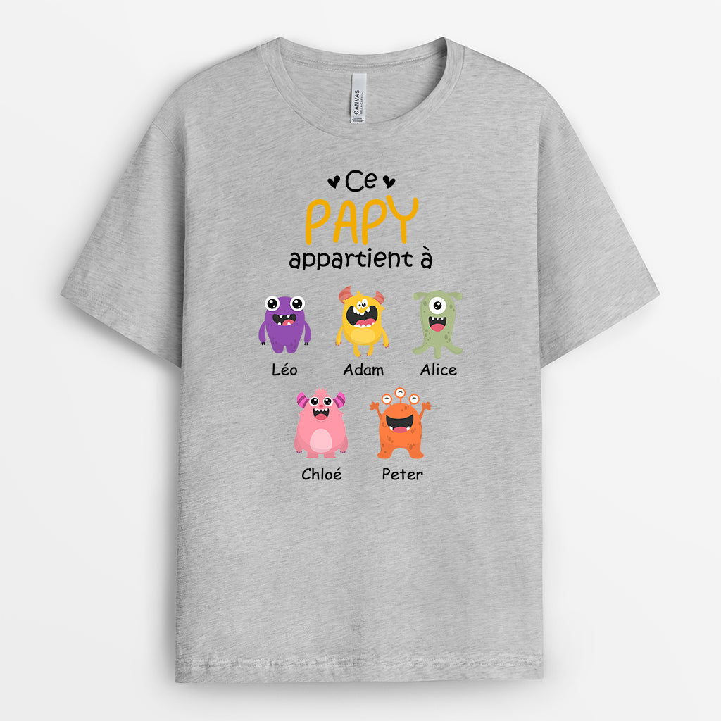 0794AFR2 Cadeau Personnalise T shirt Papi Papa