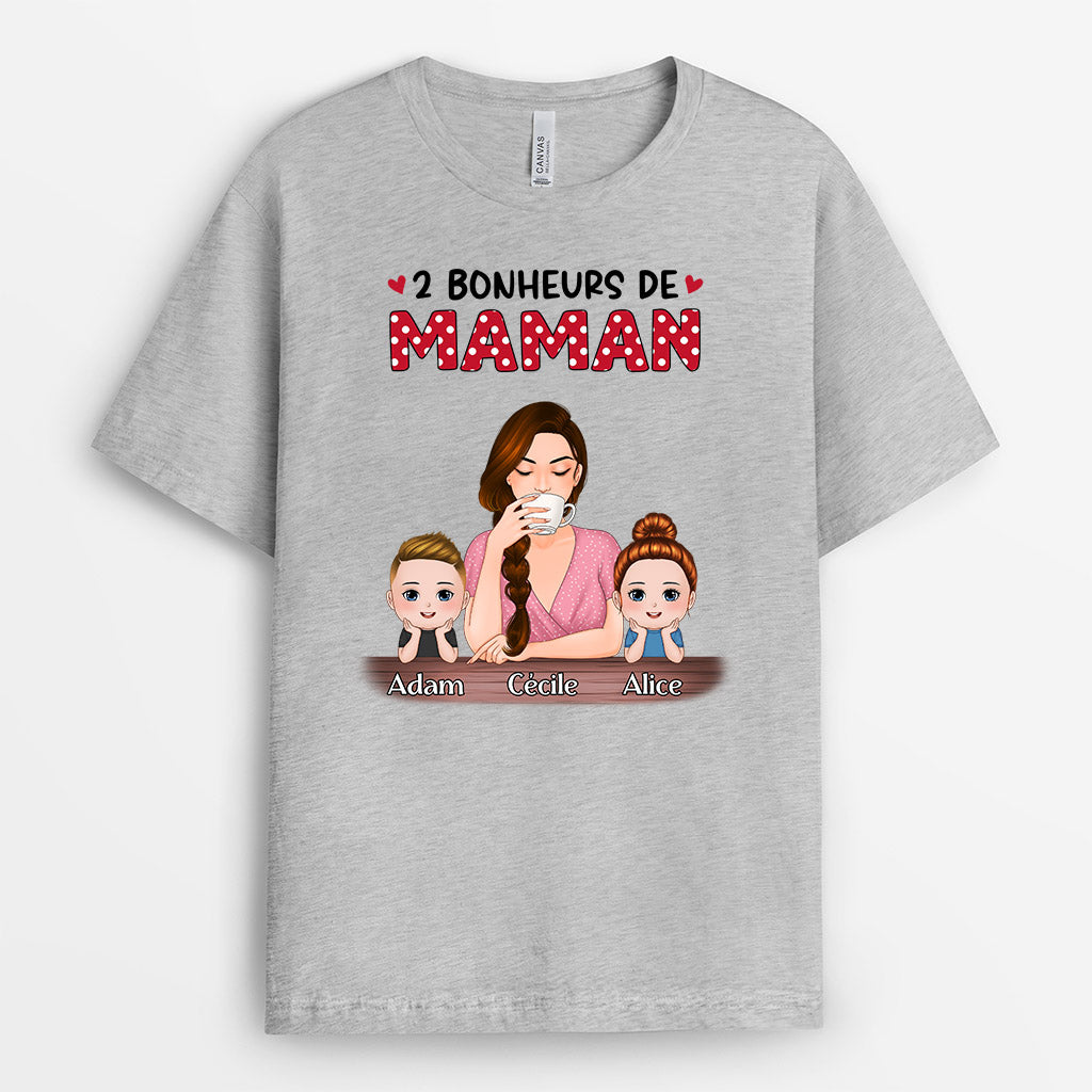 Le Bonheur D'être Maman Mamie - Cadeau Personnalisé | T-shirt pour Mamie Maman
