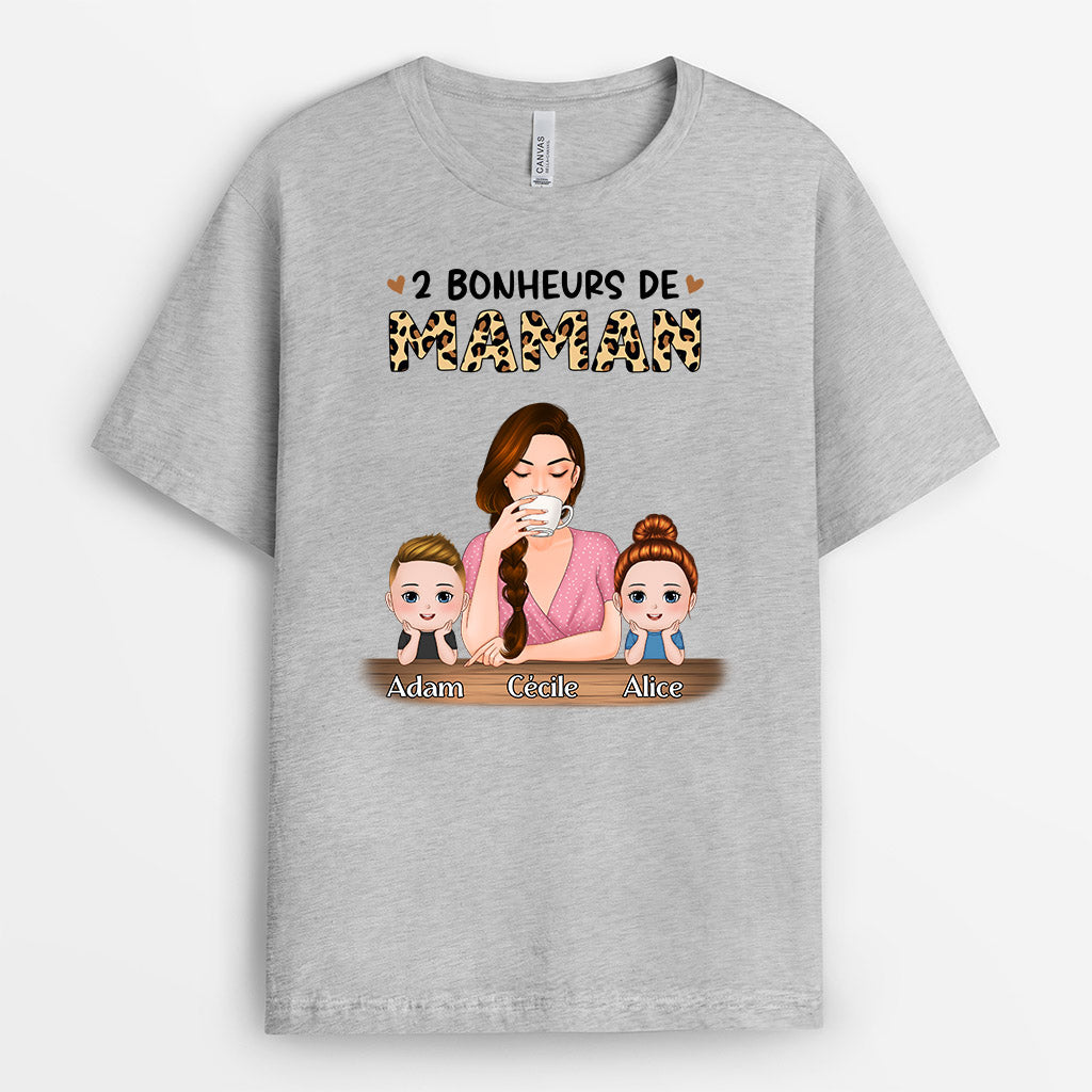 0800AFR2 Cadeau Personnalise T shirt Leopard Mamie Maman
