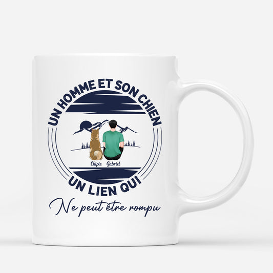 0806MFR2 Cadeau Personnalise Mug Lien Amoureux Des Chiens