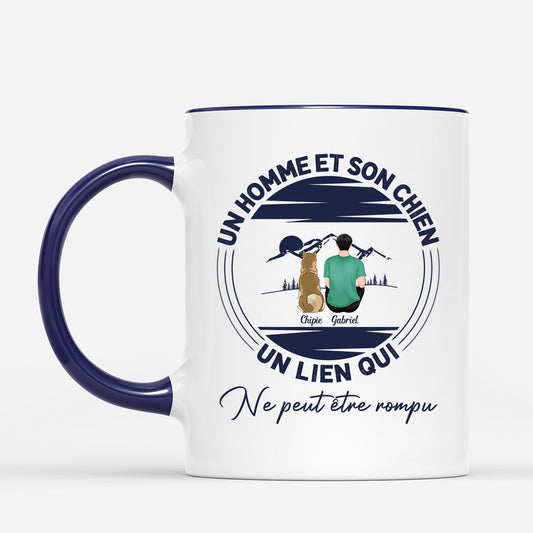 0806MFR4 Cadeau Personnalise Mug Lien Amoureux Des Chiens