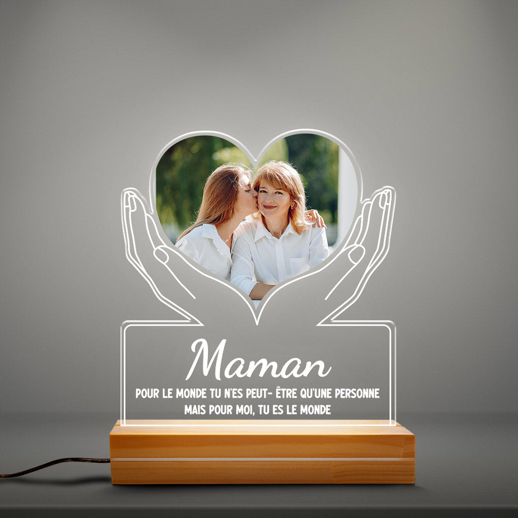 0813LFR2 Cadeau Personnalise Veilleuse LED 3D Le Monde Mamie Maman