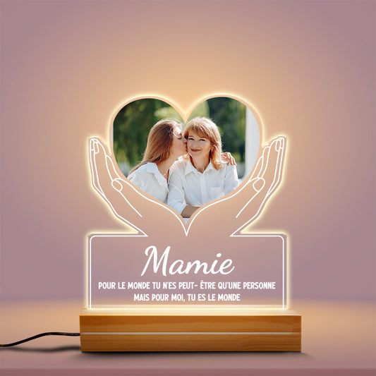 0813LFR3 Cadeau Personnalise Veilleuse LED 3D Le Monde Mamie Maman