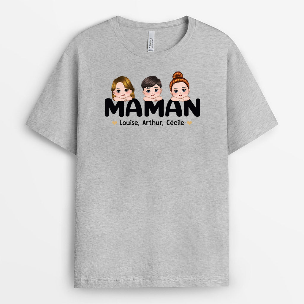 0816AFR2 Cadeau Personnalise T shirt Leopard Mamie Maman