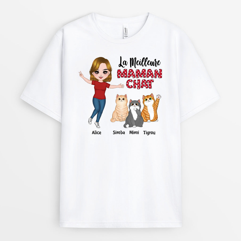 T-shirt La Meilleure Maman Chat Personnalisé