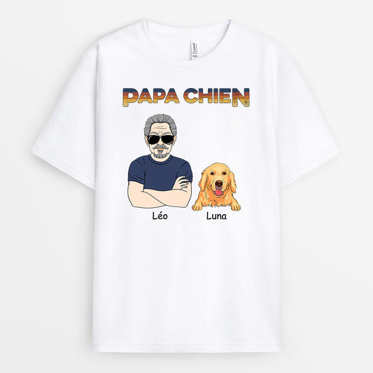 0821AFR1 Cadeau Personnalise T shirt Chien Amoureux des Chiens