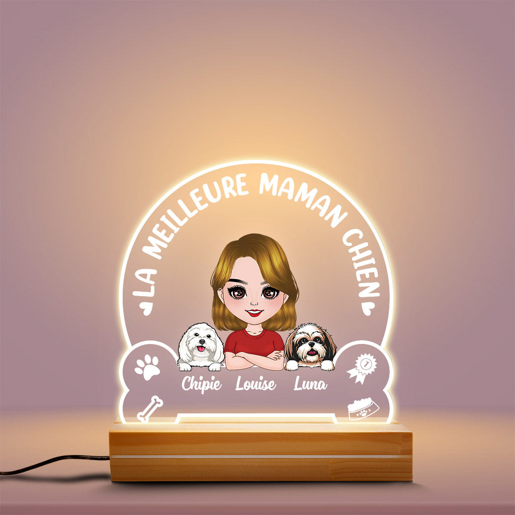 0822LFR2 Cadeau Personnalise Veilleuse LED 3D Chien Amoureux des Chiens
