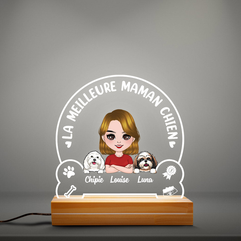 0822LFR3 Cadeau Personnalise Veilleuse LED 3D Chien Amoureux des Chiens