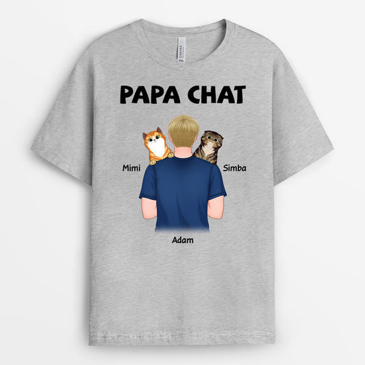 0834AFR2 Cadeau Personnalise T shirt Chat Amoureux des Chats