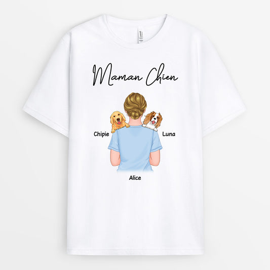 0836AFR1 Cadeau Personnalise T shirt Chien Amoureux des Chiens