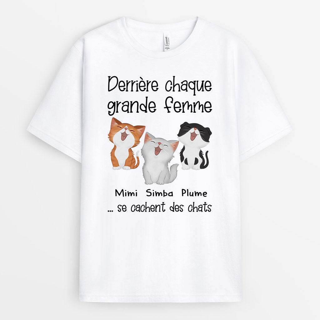 0839AFR1 Cadeau Personnalise T shirt Chat Amoureux des Chats