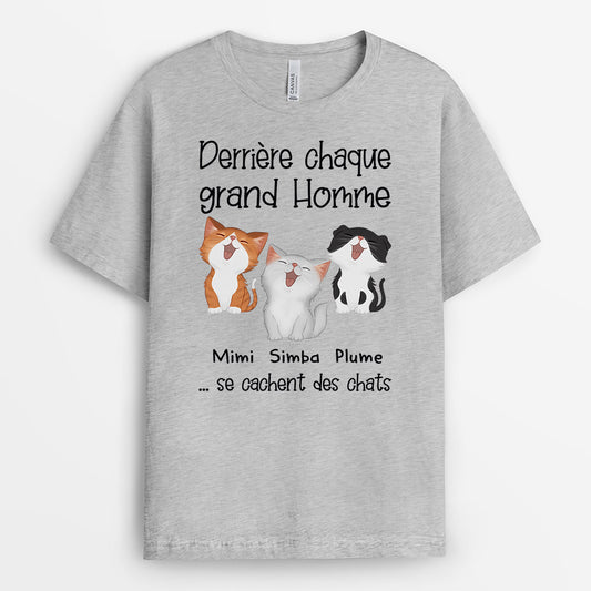 0839AFR2 Cadeau Personnalise T shirt Chat Amoureux des Chats