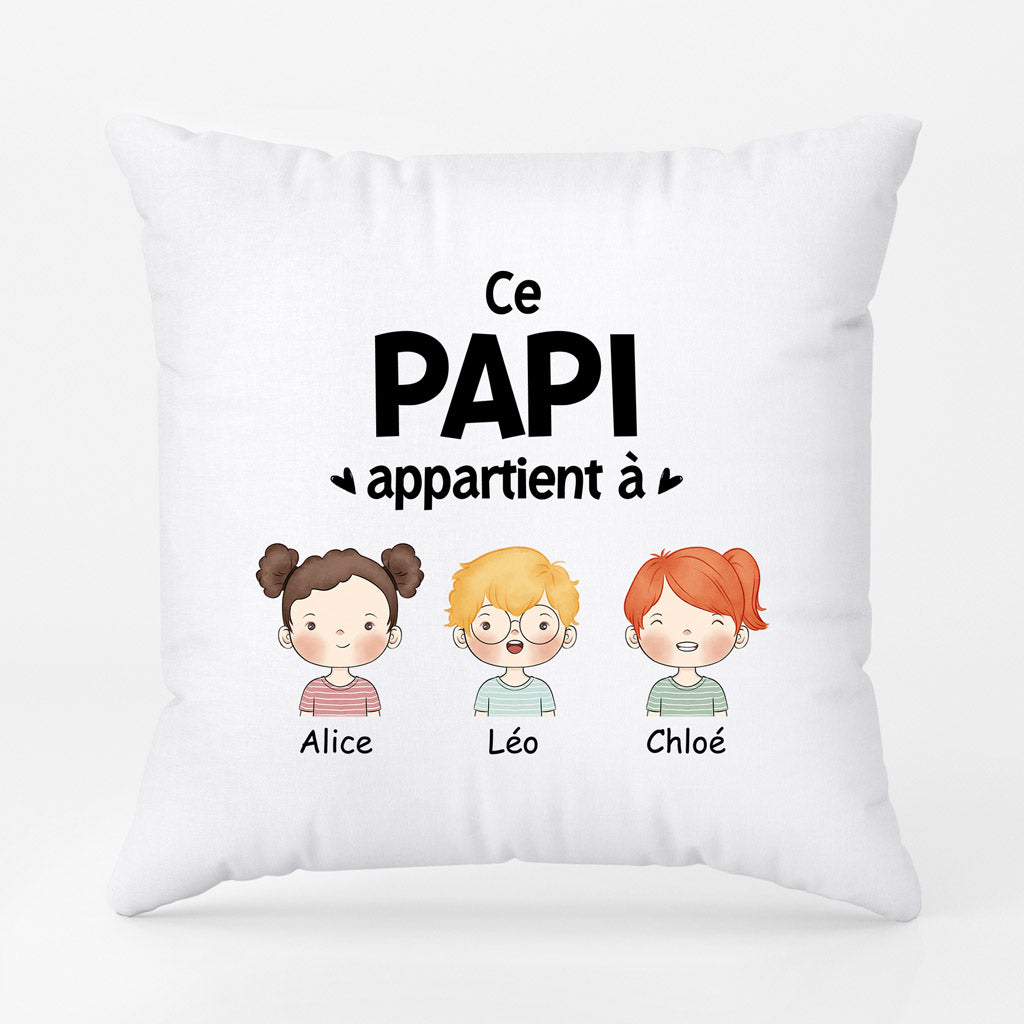 0840PFR2 Cadeau Personnalise Coussin Papa Papi