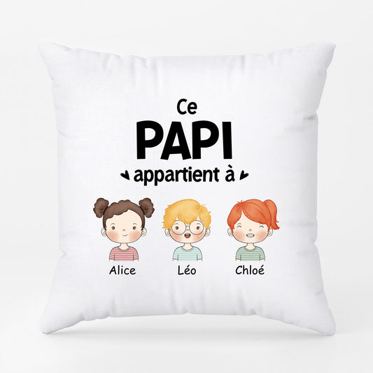 0840PFR2 Cadeau Personnalise Coussin Papa Papi