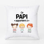 0840PFR2 Cadeau Personnalise Coussin Papa Papi